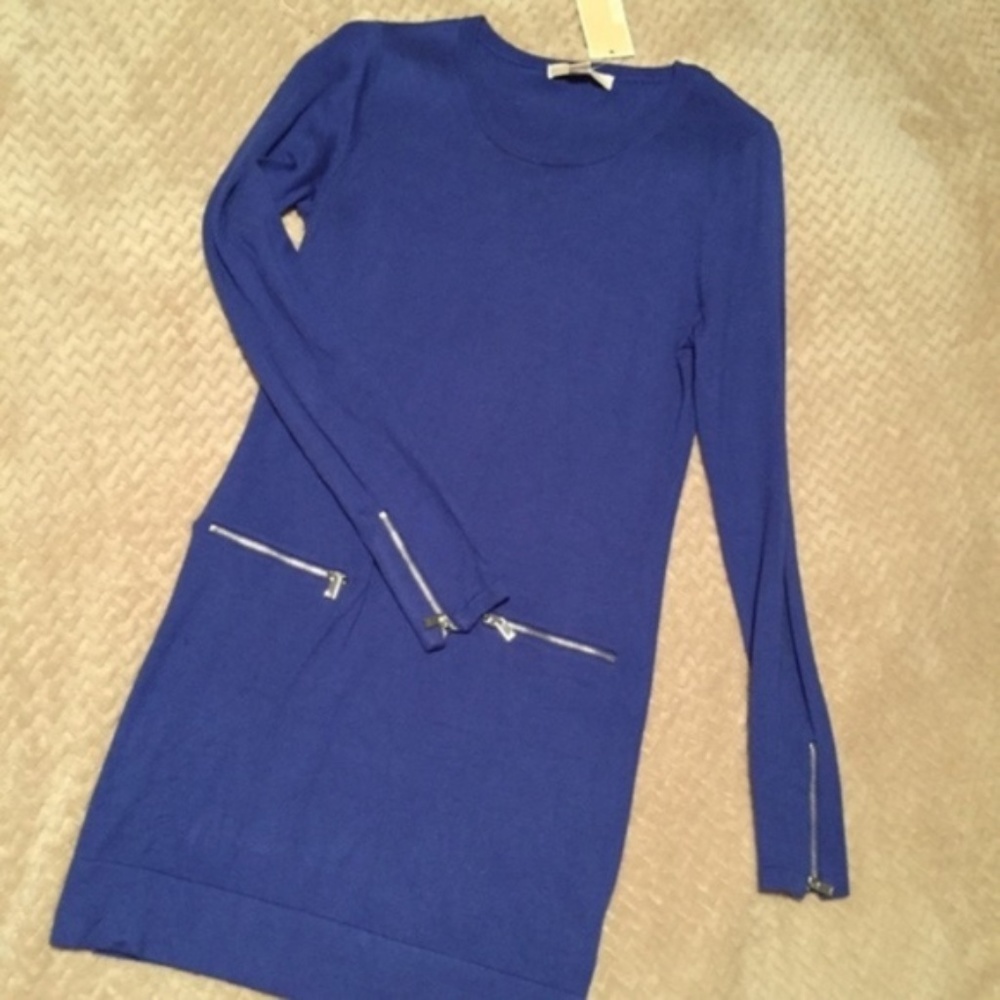 NWT blue long sleeve Michael Kors sweater dress